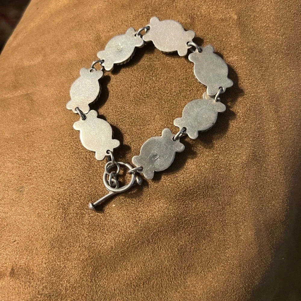 Red Stone Silver-Tone Link Bracelet - Women Jewelry